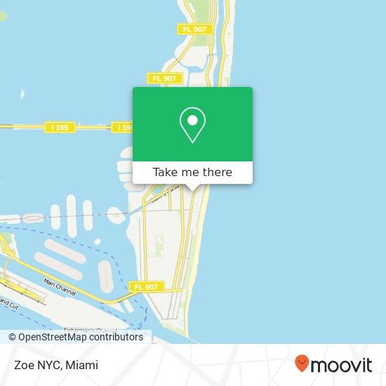 Mapa de Zoe NYC, 2000 Collins Ave Miami Beach, FL 33139