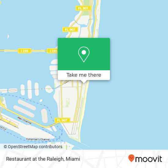 Mapa de Restaurant at the Raleigh, 1775 Collins Ave Miami Beach, FL 33139