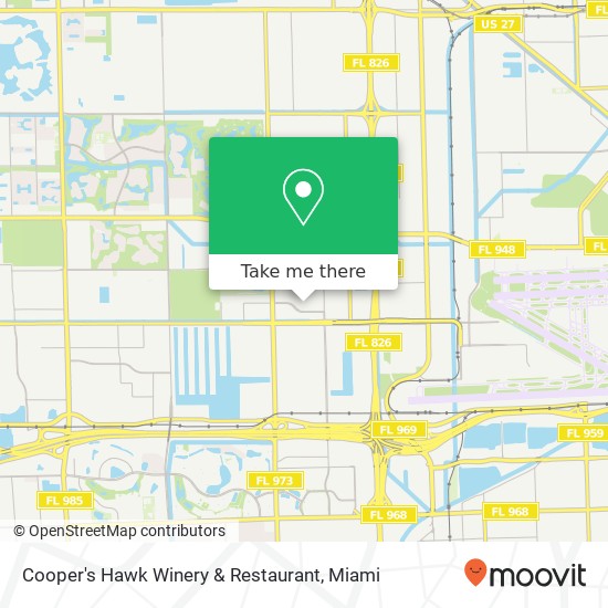 Mapa de Cooper's Hawk Winery & Restaurant, NW 83rd Ave Doral, FL 33122