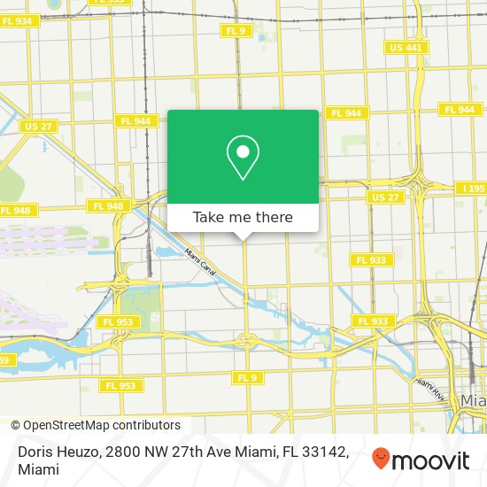 Mapa de Doris Heuzo, 2800 NW 27th Ave Miami, FL 33142
