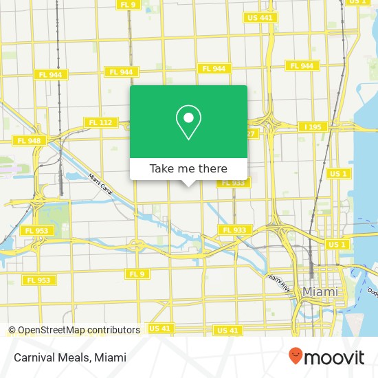 Mapa de Carnival Meals, 1847 NW 22nd St Miami, FL 33142