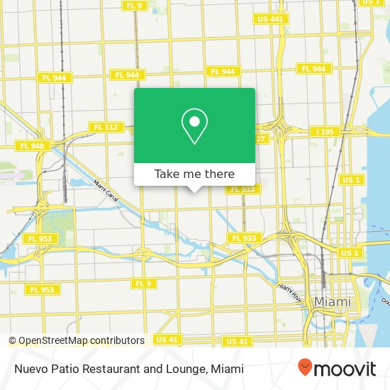 Mapa de Nuevo Patio Restaurant and Lounge, 1861 NW 22nd St Miami, FL 33142