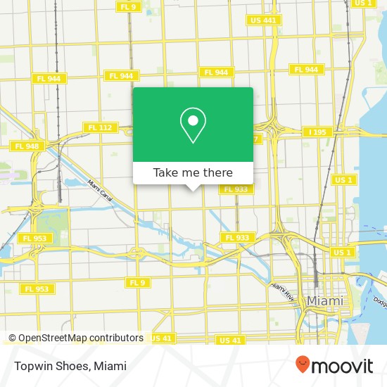 Mapa de Topwin Shoes, 1800 NW 23rd St Miami, FL 33142