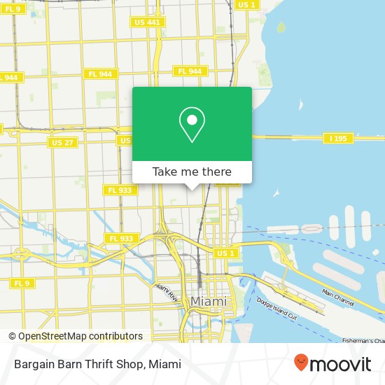 Mapa de Bargain Barn Thrift Shop, 2233 NW 1st Ct Miami, FL 33127