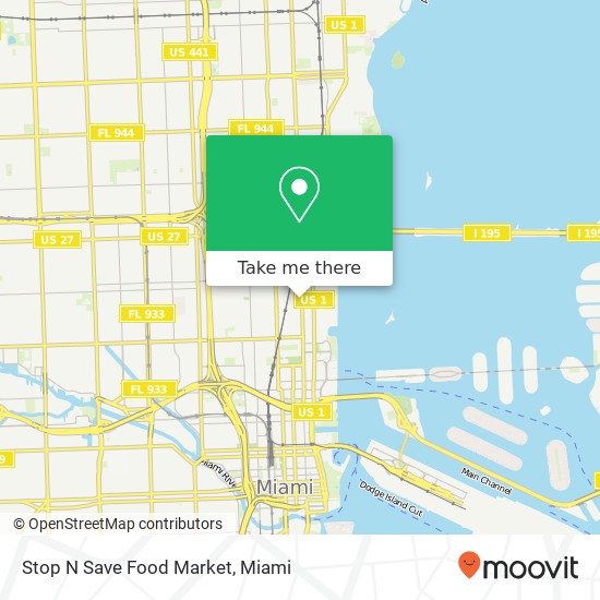 Mapa de Stop N Save Food Market, 2500 NE 2nd Ave Miami, FL 33137