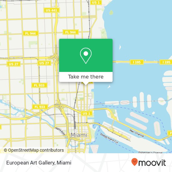 Mapa de European Art Gallery, 2200 Biscayne Blvd Miami, FL 33137