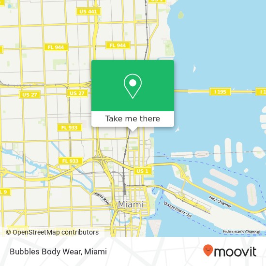 Mapa de Bubbles Body Wear, 111 NE 21st St Miami, FL 33137