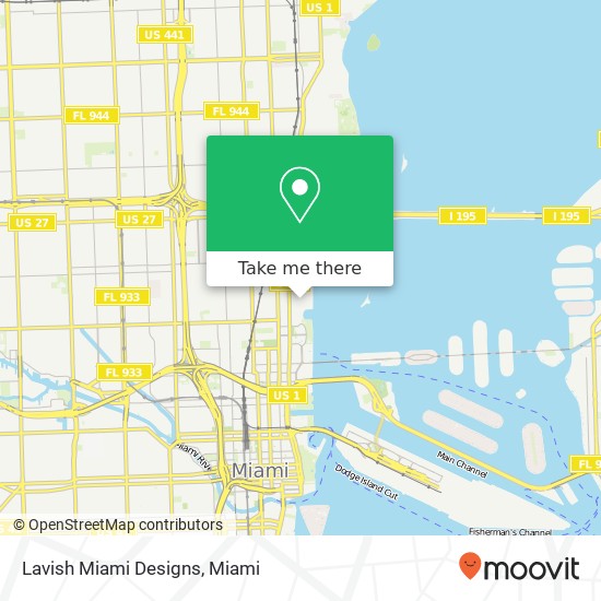 Mapa de Lavish Miami Designs, 425 NE 22nd St Miami, FL 33137