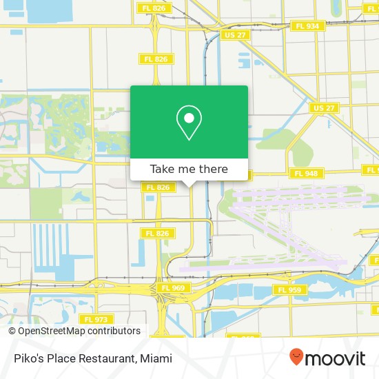 Mapa de Piko's Place Restaurant, 3196 NW 72nd Ave Miami, FL 33122