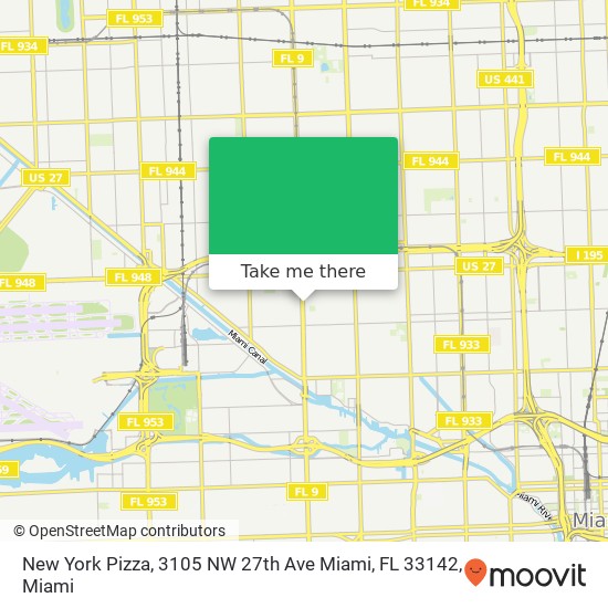Mapa de New York Pizza, 3105 NW 27th Ave Miami, FL 33142
