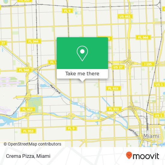 Mapa de Crema Pizza, 2263 NW 28th St Miami, FL 33142