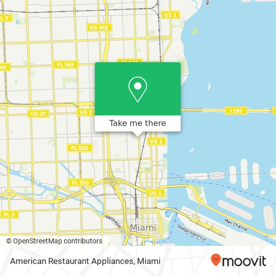 Mapa de American Restaurant Appliances, 2620 N Miami Ave Miami, FL 33127