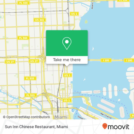 Mapa de Sun Inn Chinese Restaurant, 3045 Biscayne Blvd Miami, FL 33137