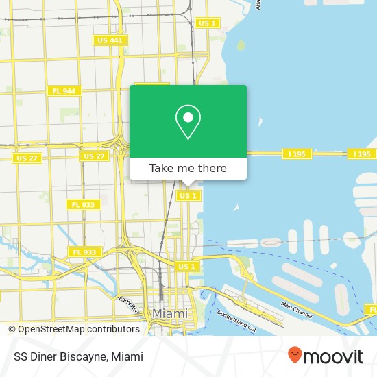 Mapa de SS Diner Biscayne, 2693 Biscayne Blvd Miami, FL 33137