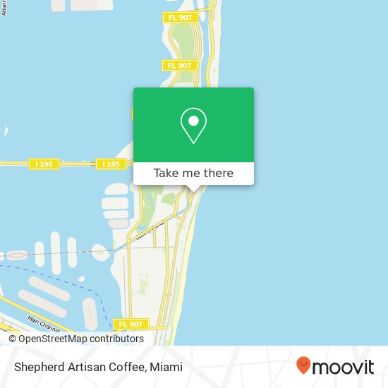 Mapa de Shepherd Artisan Coffee, 2745 Collins Ave Miami Beach, FL 33140