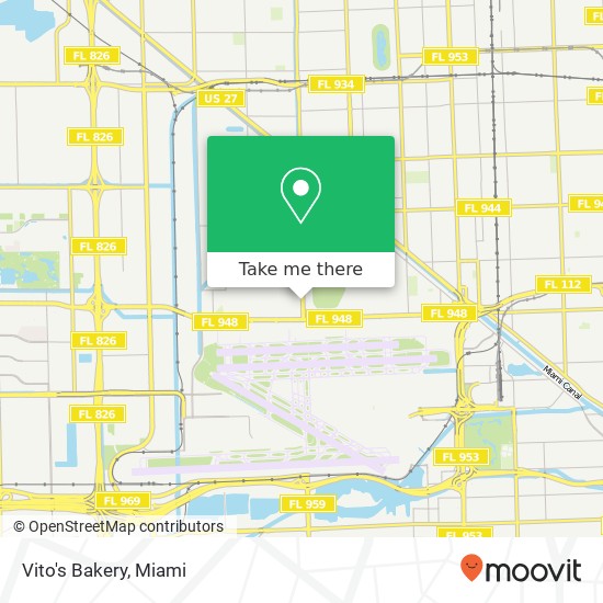 Mapa de Vito's Bakery, 3934 Curtiss Pkwy Virginia Gardens, FL 33166