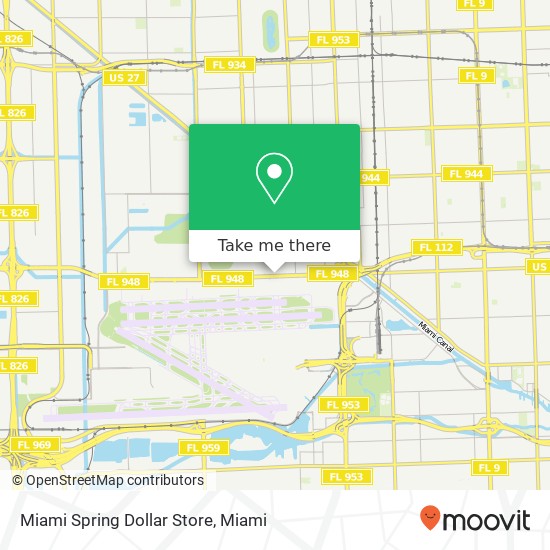 Mapa de Miami Spring Dollar Store, 4853 NW 36th St Miami Springs, FL 33166