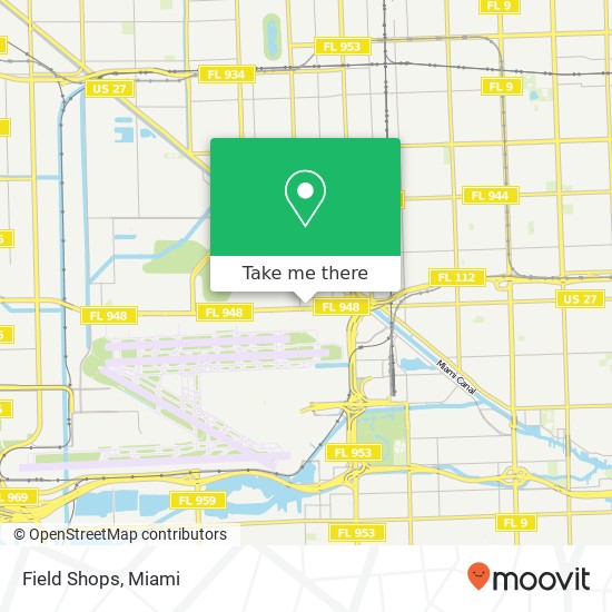Mapa de Field Shops, 4551 NW 36th St Miami Springs, FL 33166