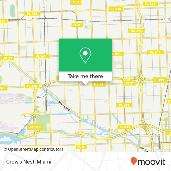Mapa de Crow's Nest, 2430 NW 36th St Miami, FL 33142