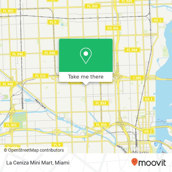 Mapa de La Ceniza Mini Mart, 3333 NW 17th Ave Miami, FL 33142