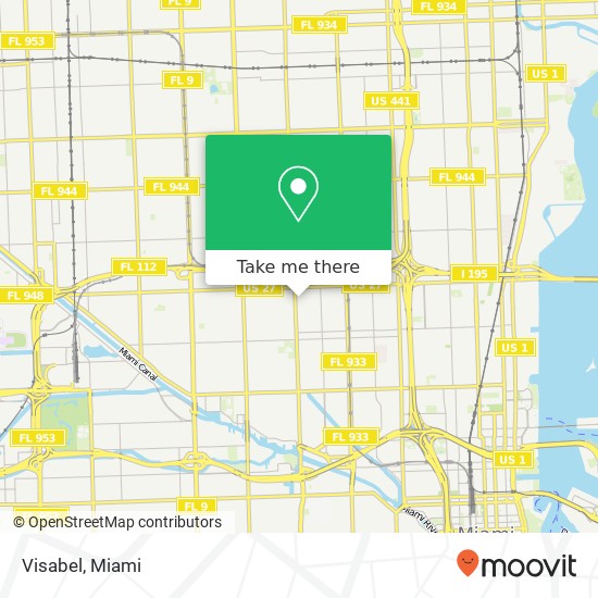 Mapa de Visabel, 3435 NW 17th Ave Miami, FL 33142