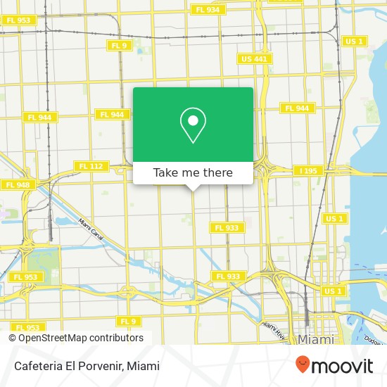 Mapa de Cafeteria El Porvenir, 3203 NW 17th Ave Miami, FL 33142