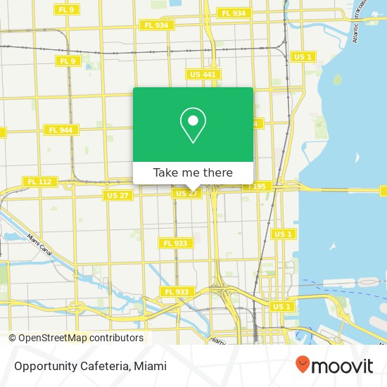 Mapa de Opportunity Cafeteria, 950 NW 36th St Miami, FL 33127