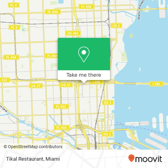Mapa de Tikal Restaurant, 421 NW 36th St Miami, FL 33127