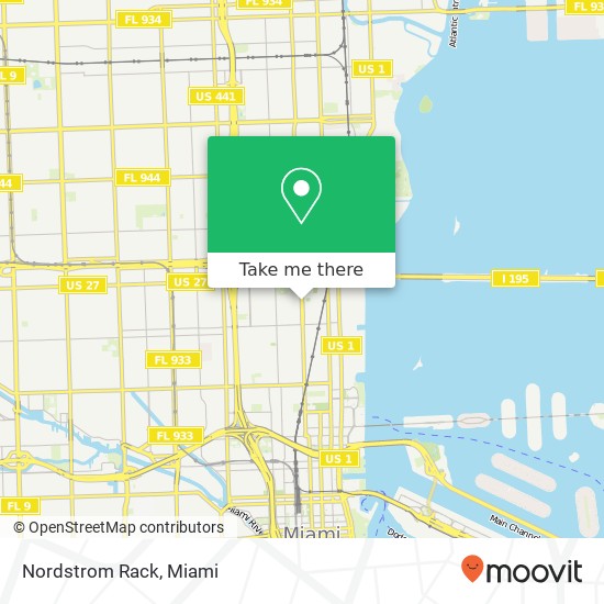 Mapa de Nordstrom Rack, 3201 N Miami Ave Miami, FL 33127