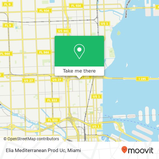 Mapa de Elia Mediterranean Prod Uc, 196 NW 36th St Miami, FL 33127