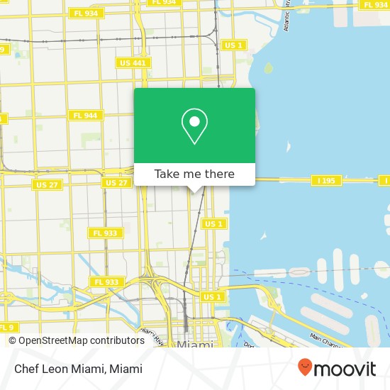 Mapa de Chef Leon Miami, Buena Vista Blvd Miami, FL 33137