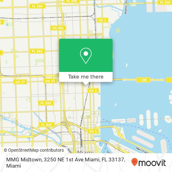 Mapa de MMG Midtown, 3250 NE 1st Ave Miami, FL 33137
