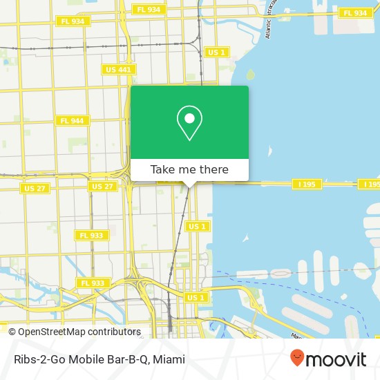 Mapa de Ribs-2-Go Mobile Bar-B-Q, NE 2nd Ave Miami, FL 33137