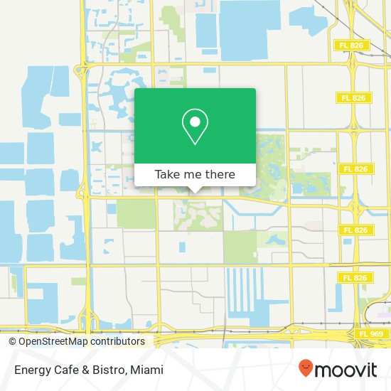 Mapa de Energy Cafe & Bistro, 10055 NW 41st St Doral, FL 33178