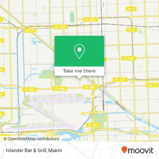 Mapa de Islander Bar & Grill, Miami Springs, FL 33166