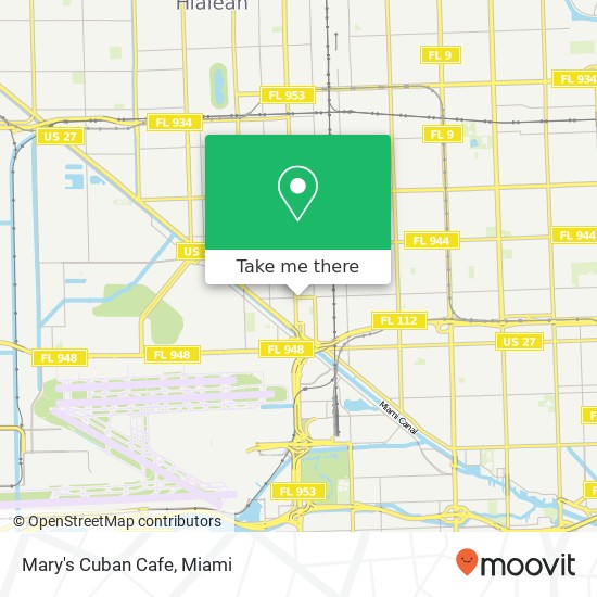 Mapa de Mary's Cuban Cafe, 808 SE 8th St Hialeah, FL 33010