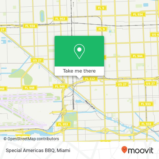 Mapa de Special Americas BBQ, 3600 NW 41st St Miami, FL 33142