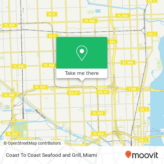 Coast To Coast Seafood and Grill, 4350 NW 17th Ave Miami, FL 33142 map