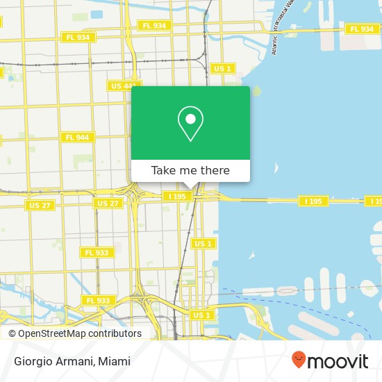 Mapa de Giorgio Armani, 174 NE 39th St Miami, FL 33137