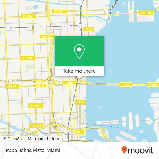 Mapa de Papa John's Pizza, 3898 Biscayne Blvd Miami, FL 33137