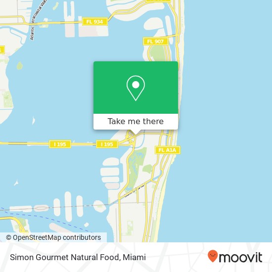 Mapa de Simon Gourmet Natural Food, 976 W 41st St Miami Beach, FL 33140