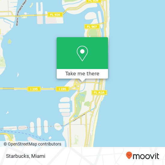 Mapa de Starbucks, 827 W 41st St Miami Beach, FL 33140