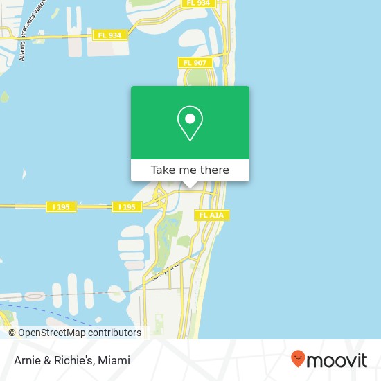 Mapa de Arnie & Richie's, 525 Arthur Godfrey Rd Miami Beach, FL 33140
