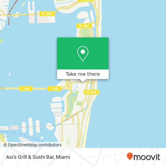 Mapa de Asi's Grill & Sushi Bar, 4020 Royal Palm Ave Miami Beach, FL 33140