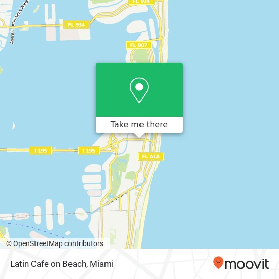 Mapa de Latin Cafe on Beach, 441 W 41st St Miami Beach, FL 33140