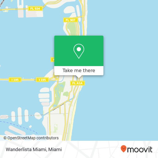 Mapa de Wanderlista Miami, 3720 Collins Ave Miami Beach, FL 33140