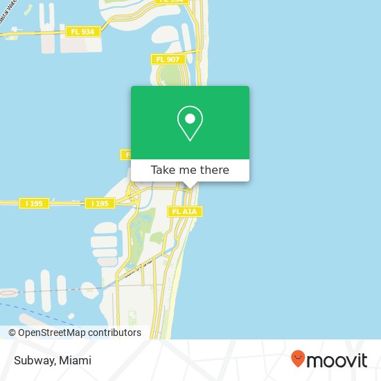 Mapa de Subway, 4130 Collins Ave Miami Beach, FL 33140