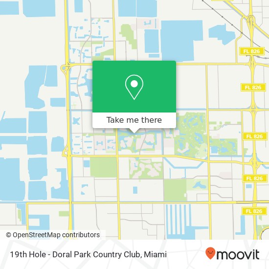 Mapa de 19th Hole - Doral Park Country Club, 5001 NW 104th Ave Doral, FL 33178