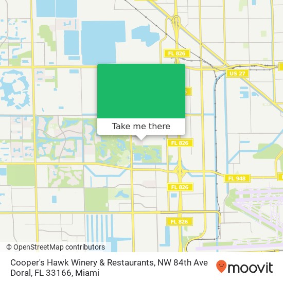 Cooper's Hawk Winery & Restaurants, NW 84th Ave Doral, FL 33166 map