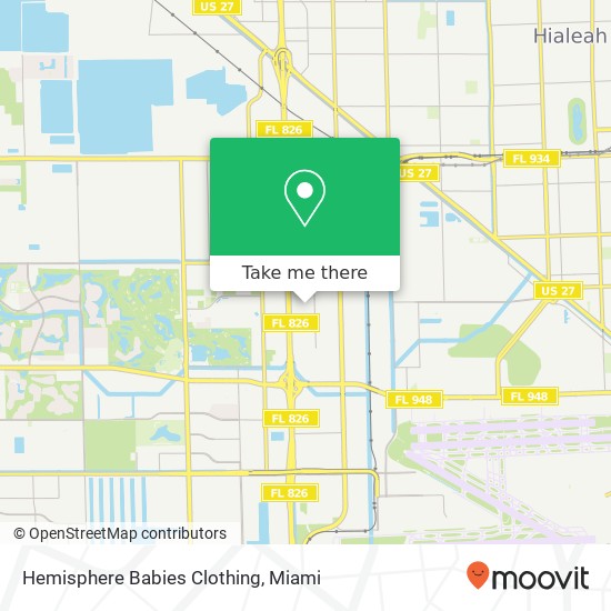 Mapa de Hemisphere Babies Clothing, 7400 NW 52nd St Miami, FL 33166